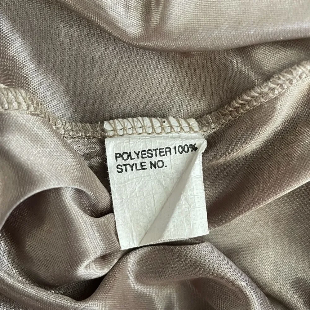 Melody Champagne Lace Hem Slip, size Large